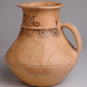 0160. Jarra de cerámica con asa y decoración pintada. Segeda (Mara, Zaragoza). Hacia 170-153 a.C. Inv. 53026