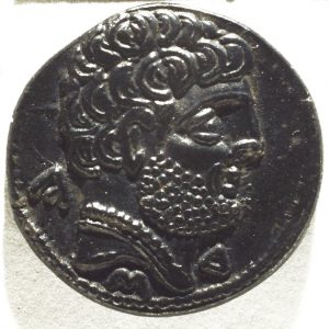 0220. Denario de Turiasu (Tarazona), anverso, s. I a.C