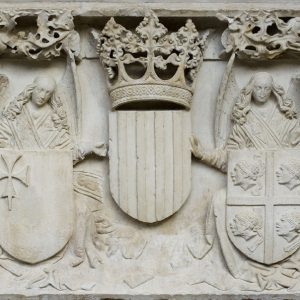Piedra armera con los escudos del Reino de Aragón .Zaragoza. Francí Gomar y Fontaner de Usesques. Renacimiento. 1448-1449. Inv. 11148.