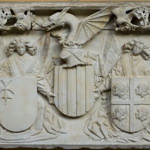 Piedra armera con los escudos del Reino de Aragón. Zaragoza. Francí Gomar y Fontaner de Usesques. Renacimiento. 1448-1449. Inv. 11147.