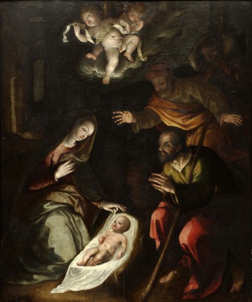 Nacimiento de Jesús y Adoración de los pastores, Rolan de Mois, ca. 1585-1590. Foto: José Garrido. Museo de Zaragoza.