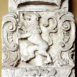 1130. Escudo de armas del Reino del Aragón. Antiguo colegio de las Vírgenes (Zaragoza). Hacia 1550-1600