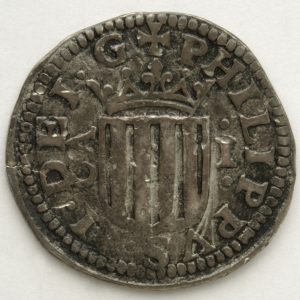 1160. Real de Felipe II de Aragón y III de España, plata, anverso. Zaragoza, 1611. Inv. 54258