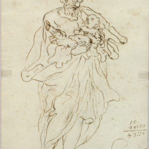 San José con el niño. Pluma sobre papel verjurado. Hacia 1676-1700. Inv. 11011.