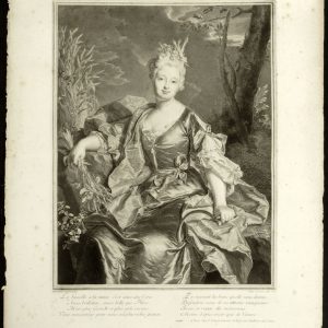 Ceres. Estampa aguafuerte sobre papel verjurado. Hyacinthe Rigaud. 1728. Inv. 54260. Depósito Mercedes Aguilá Grau.