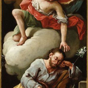 El sueño de San José. Óleo sobre tabla. José Luzán. Hacia 1776-1770. Inv. 10128.
