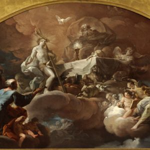 El Triunfo de la Eucaristía. Óleo sobre lienzo. Corrado Giaquinto. Hacia 1750-1753. Inv. 54237.