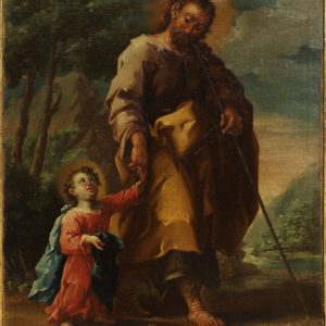 San José y el niño. Óleo sobre lienzo. José Luzán Martínez. Hacia 1750. Inv. 54243. Depósito Fundación Torralba-Fortún.