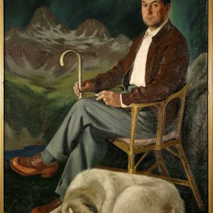 Retrato de Don Santiago Martínez Marco en el balneario de Panticosa. Óleo sobre lienzo. Alberto Duce Baquero. 1945. Inv. 54226.