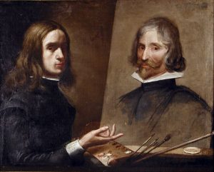 Autorretrato pintando a su padre Daniel Martínez. Óleo sobre lienzo. Jusepe Martínez. Barroco. Hacia 1630. Inv. 10152.
