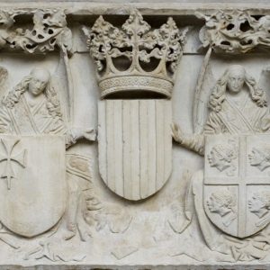 Escudo de armas de la Diputación del Reino de Aragón. Arenisca. Franci Gomar y Fortaner de Usesques. 1448-1449. Inv. 11148.