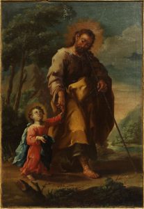 San José y el niño. Óleo sobre lienzo. José Luzán Martínez. Hacia 1750. Inv. 54243. Depósito Fundación Torralba-Fortún.