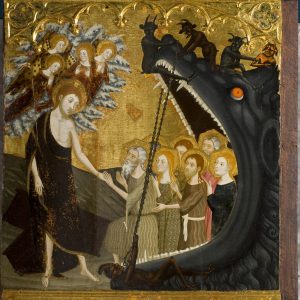 Descenso a los infiernos. Retablo de la Resurrección. Temple sobre tabla. Jaime Serra. Gótico. Hacia 1361-62. Monasterio del Santo Sepulcro. Zaragoza. Inv. 10005.