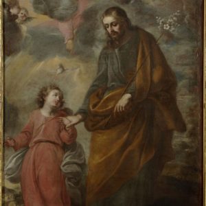 San José y el niño Jesús. Óleo sobre lienzo. Vicente Berdusán. Barroco. Hacia 1666. Inv. 10151.