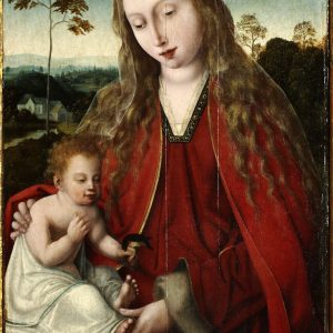 Virgen con el niño. Óleo sobre tabla. Maestro de la Magdalena Mansi. Renacimiento. Primer tercio del siglo XVI. Convento de San Lamberto. Zaragoza. Inv. 9205.