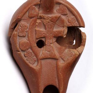 Lucerna paleocristiana. Cerámica. Siglo VI. Cesaracosta (Zaragoza). Inv. 50497.
