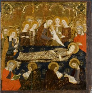 Dormición de la Virgen María, retablo de la Resurrección, temple sobre tabla, Jaime Serra, hacia 1361-62, monasterio de la Resurrección del Santo Sepulcro, Zaragoza, Inv. 10008