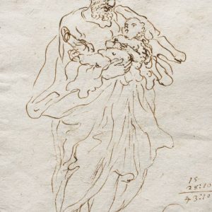 San José con el niño. Pluma sobre papel verjurado. Hacia 1676-1700. Inv. 11011.