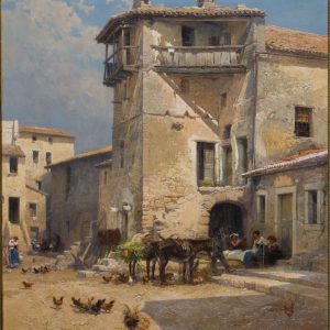 Plaza de Antícoli Corrado. Óleo sobre lienzo. Mariano Barbasán Lagueruela. 1922. Inv. 10084.