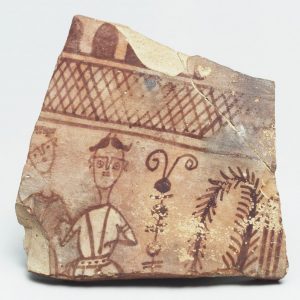 Fragmento de cerámica. Cultura ibérica. 100-75 a. E. El Palomar (Oliete, Teruel). Inv. 01965.