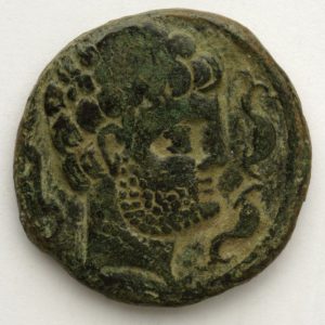 As de Turiasu, (Tarazona, Zaragoza), anverso. Bronce. Cultura celtibérica .125-50 a.E. Inv. 54245.