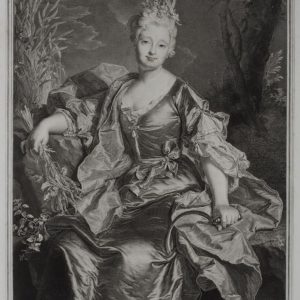 Ceres. Estampa aguafuerte sobre papel verjurado. Hyacinthe Rigaud. 1728. Inv. 54260. Depósito Mercedes Aguilá Grau.
