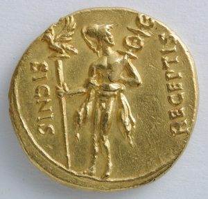 Áureo de Augusto. Corduba (Córdoba) Reverso. Oro. Roma. 19-18 a.E. Inv. 52770.
