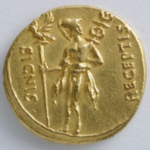Áureo de Augusto. Corduba (Córdoba) Reverso. Oro. Roma. 19-18 a.E. Inv. 52770.