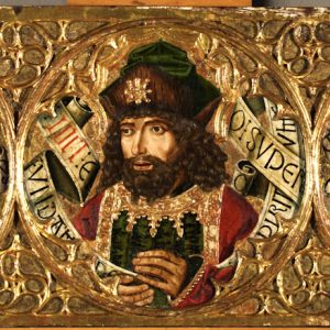 Los profetas Jeremías, Joel y Miqueas. Retablo de la Santa Cruz. Óleo sobre tabla. Miguel Jiménez y Martín Bernat. Gótico Hispanoflamenco. Hacia 1481-1487. Iglesia de Blesa. Teruel. Inv. 54236.