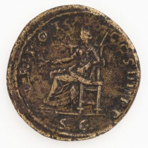 Sestercio de Trajano, reverso. Bronce. Roma. 101-102. Inv. 08336.