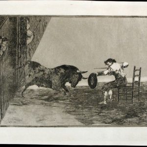 La Tauromaquia. Temeridad de Martincho en la plaza de Zaragoza. Estampa. Aguafuerte sobre papel. Francisco de Goya y Lucientes.1ª edición 1816. Inv. 28191.