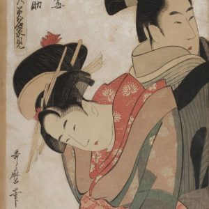 Los amantes O-ume y Kumenosuke,Nishiki - e en Papel japonés Kozo, Kitagawa Utamaro, 1789-1790, Inv. 49225