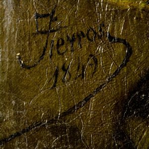 Firma autógrafa de Fierros en el lienzo
