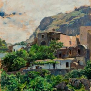 Paisaje de Capri. Óleo sobre lienzo. Francisco Pradilla.