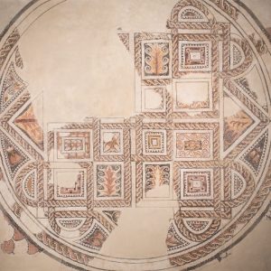 El mosaico de La Almunia expuesto en el Museo (Fot. J. Garrido)