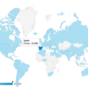 Mapa global de procedencias geográficas. El 90% proceden de España.