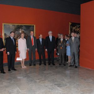 S.M. Juan Carlos I con las autoridades en la inauguración de la exposición Goya e Italia (Fundación Goya en Aragón)