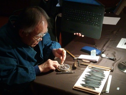 Ôkawa Chikô durante su demostración en el museo. Foto: Difusión Museo de Zaragoza.