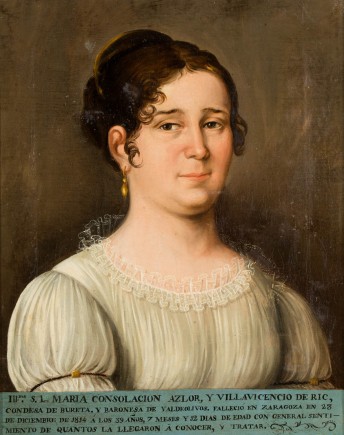 "Retrato de Consolación de Azlor, condesa de Bureta", anónimo, 1ªm. s. XIX. Foto: José Garrido. Museo de Zaragoza.