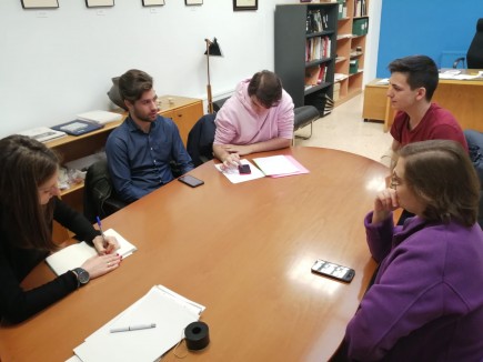 Reunión con los estudiantes de Ingeniería Informática. Foto: Difusión Museo de Zaragoza. Reunión con los estudiantes de Ingeniería Informática. Foto: Difusión Museo de Zaragoza.