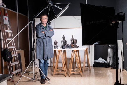 José Garrido en su estudio del museo. Foto: José Garrido. Museo de Zaragoza.