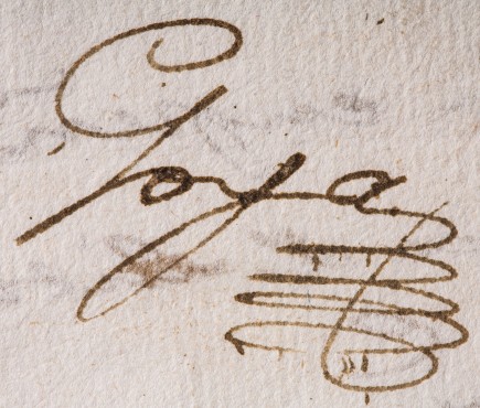 Carta de Francisco de Goya a Martín Zapater (detalle), 1780. Foto: José Garrido. Museo de Zaragoza.