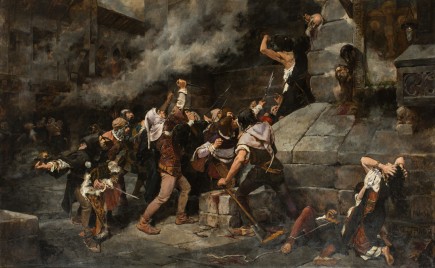 A los pies del Salvador (Episodio de una matanza de judíos en la Edad Media), Vicente Cutanda, 1887. Foto: José Garrido. Museo de Zaragoza. A los pies del Salvador (Episodio de una matanza de judíos en la Edad Media), Vicente Cutanda, 1887. Foto: José Garrido. Museo de Zaragoza.