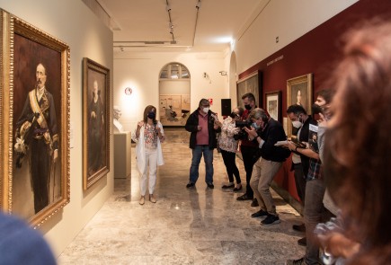 Presentación a los medios de la exposición Pradilla y la pintura. Contexto de una obsesión. Foto: José Garrido. Museo de Zaragoza.