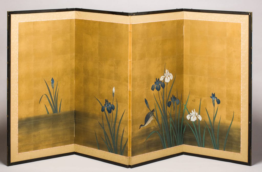 Biombo (byōbu). Pintura sobre papel. Japón. H. 1868-1912.