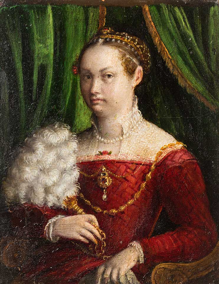 Doble retrato de matrimonio. Lavinia Fontana. Óleo sobre cobre. Renacimiento. 1577-1585. Foto: J.Garrido.Museo de Zaragoza.