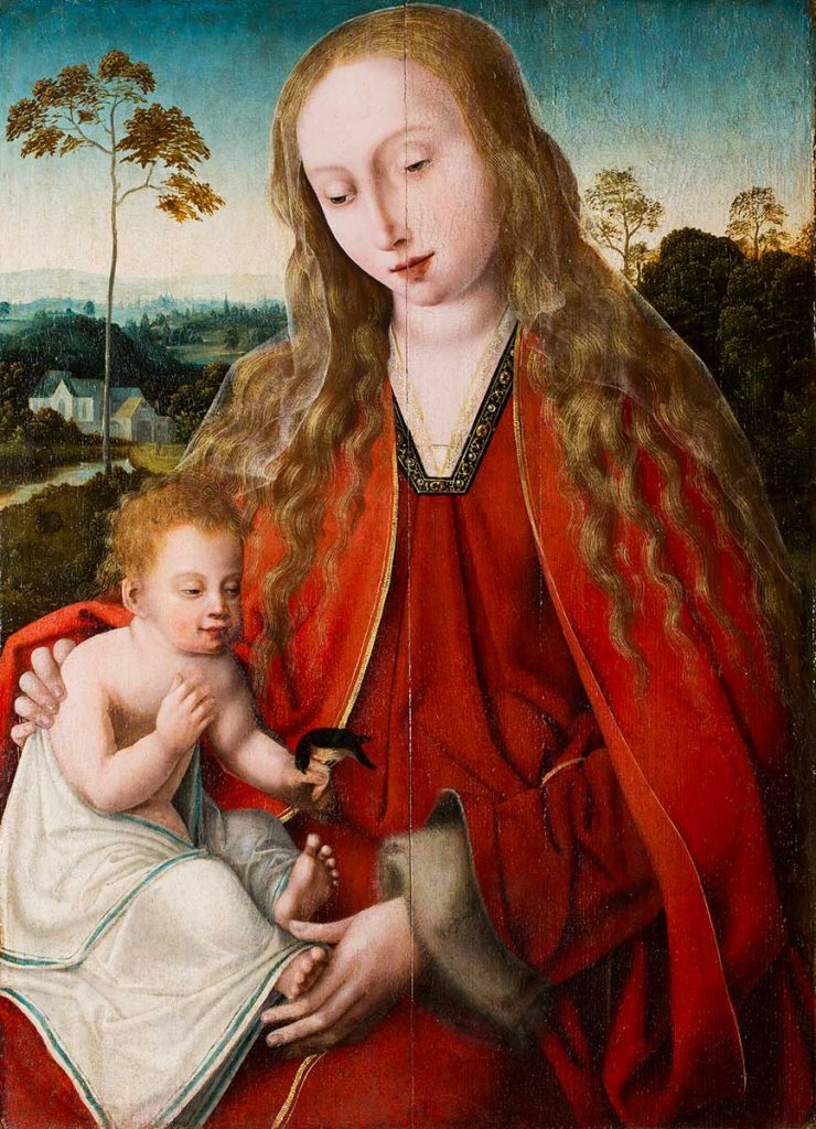 Virgen con Niño. Maestro de la Magdalena de Mansi. Óleo sobre tabla. Gótico. Hacia 1520.