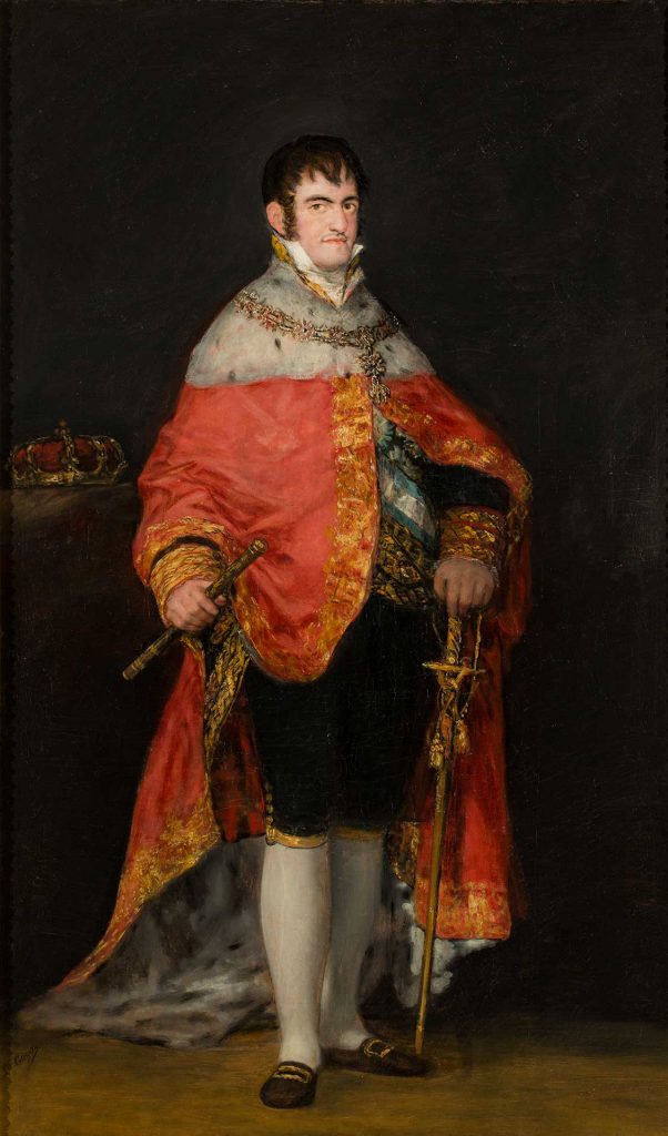 Retrato del rey Fernando VII. Francisco de Goya y Lucientes. Depósito Confederación Hidrográfica del Ebro. Óleo sobre lienzo. 1815.