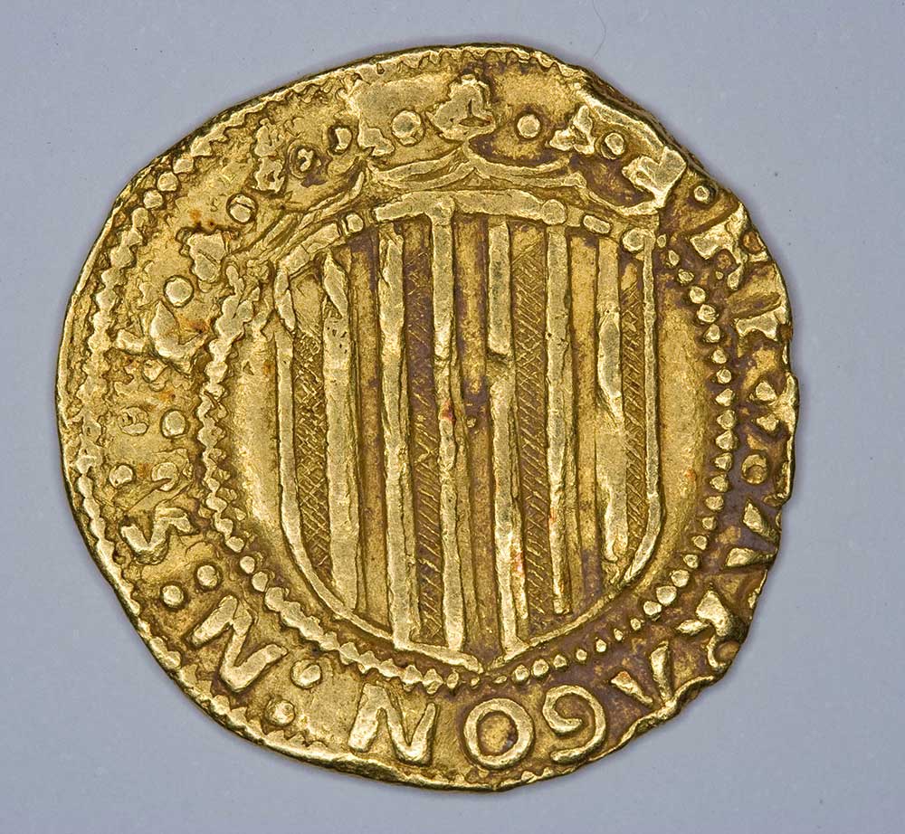 Moneda - Ducado de Juan II de Aragón Oro Baja Edad Media 1458-1479 Ceca de Zaragoza 55827-1