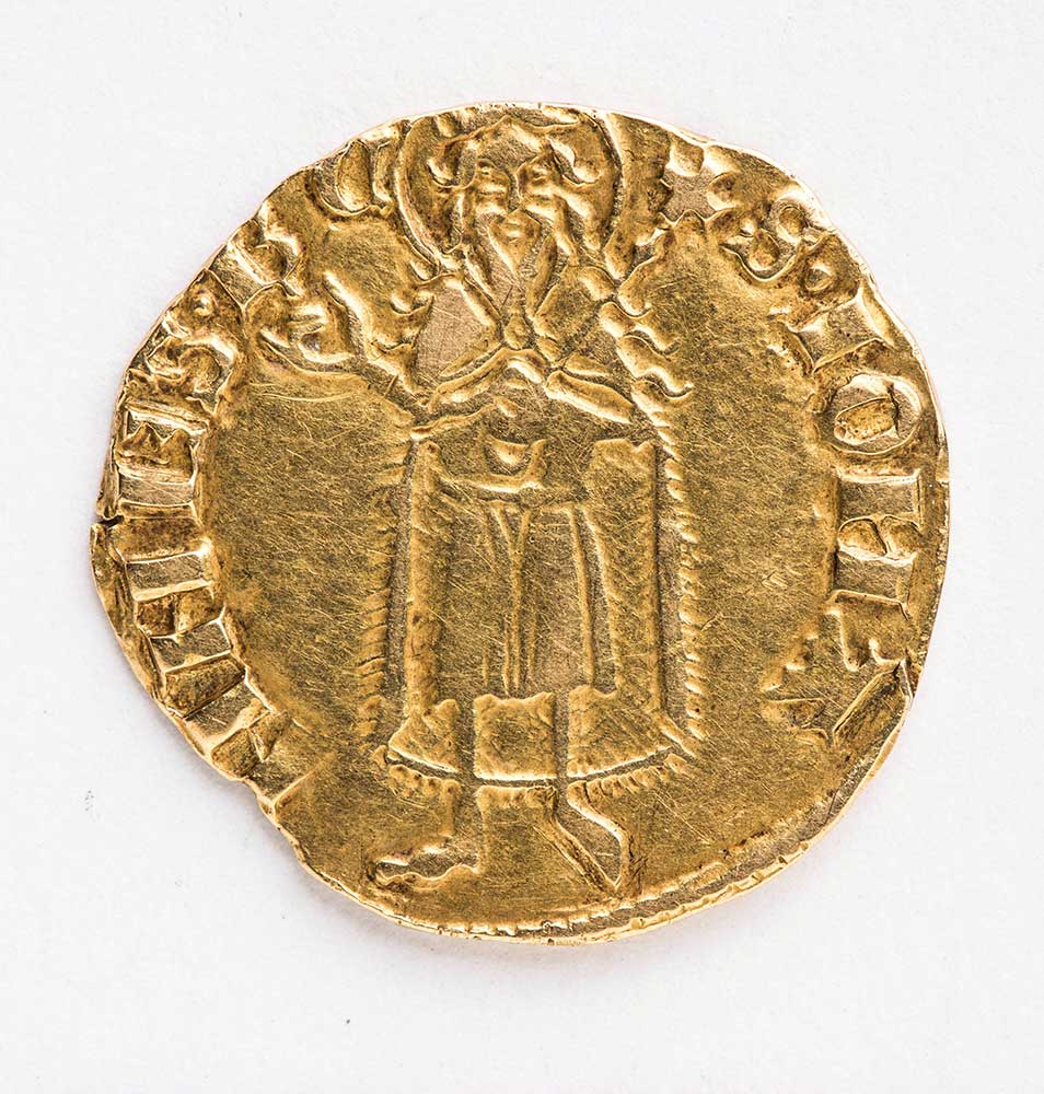 Moneda - Florín de Pedro IV de Aragón oro Baja Edad Media 1369 Ceca de Zaragoza 08703